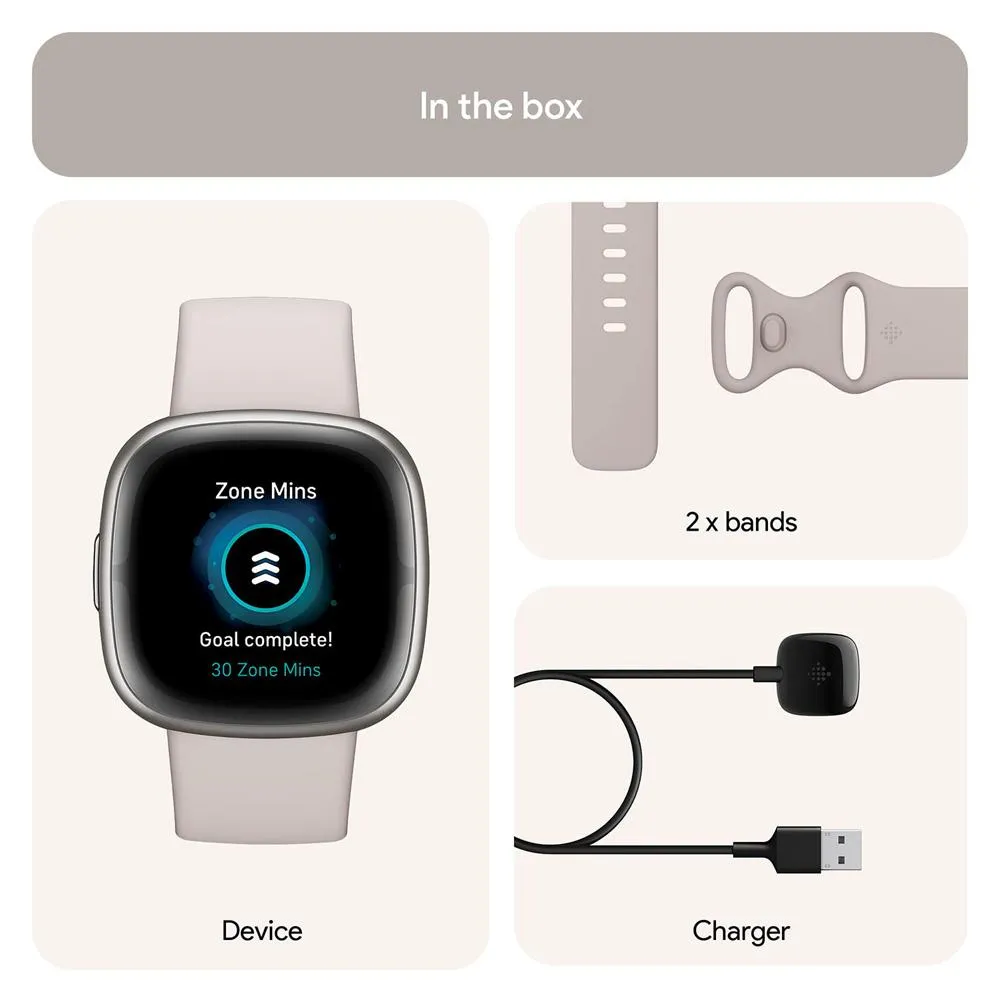 Fitbit Sense 2 Advanced Health & Fitness Smartwatch, Sleep Tools   Fitness Bundle