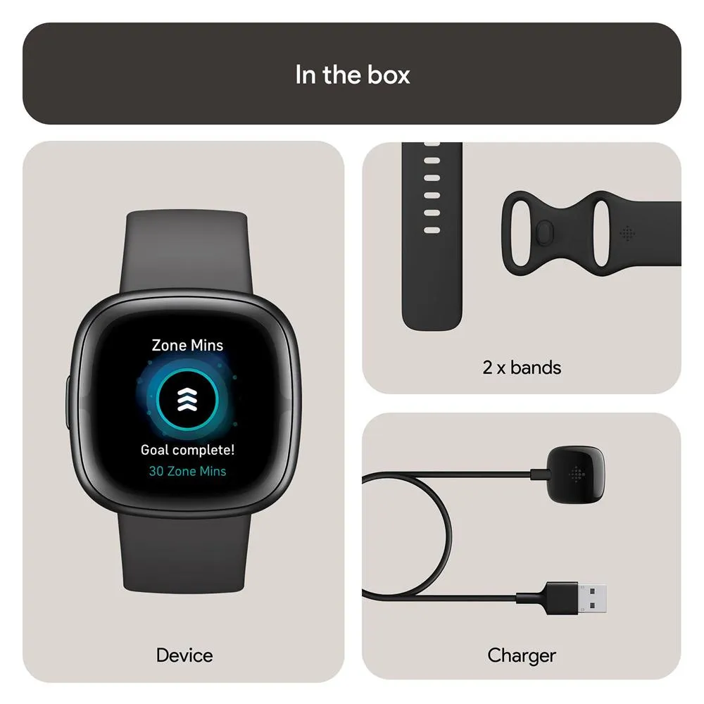 Fitbit Sense 2 Advanced Health & Fitness Smartwatch, Sleep Tools w/ Fitness Bundle