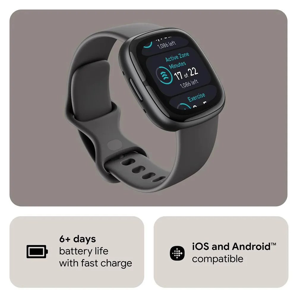 Fitbit Sense 2 Advanced Health & Fitness Smartwatch, Sleep Tools w/ Fitness Bundle