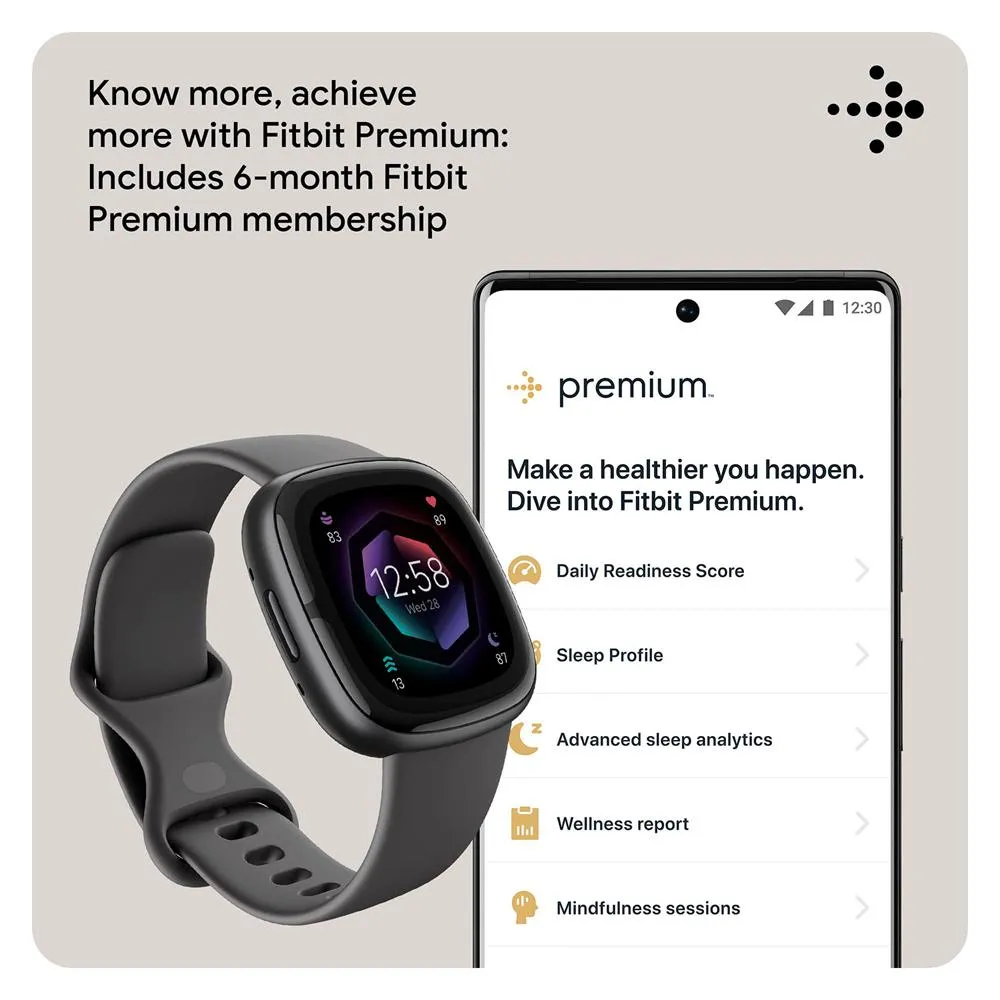 Fitbit Sense 2 Advanced Health & Fitness Smartwatch, Sleep Tools w/ Fitness Bundle