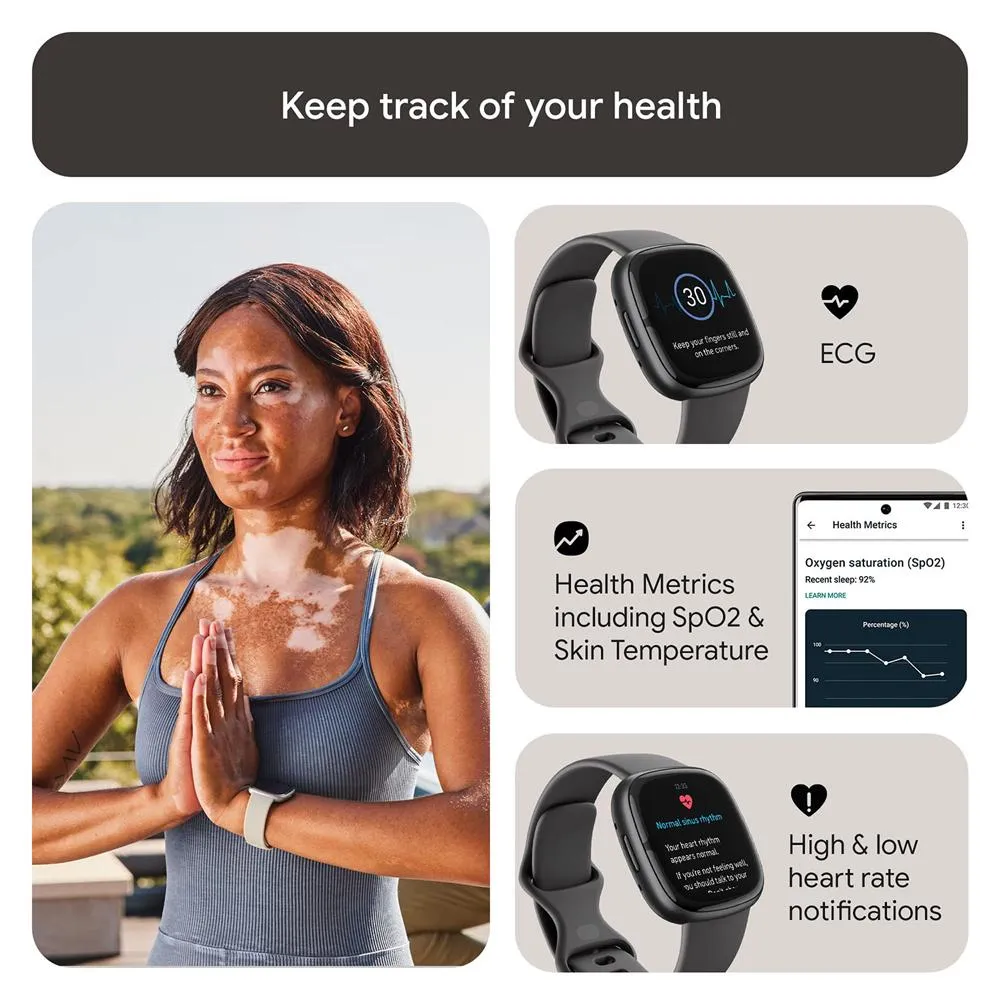 Fitbit Sense 2 Advanced Health & Fitness Smartwatch, Sleep Tools w/ Fitness Bundle