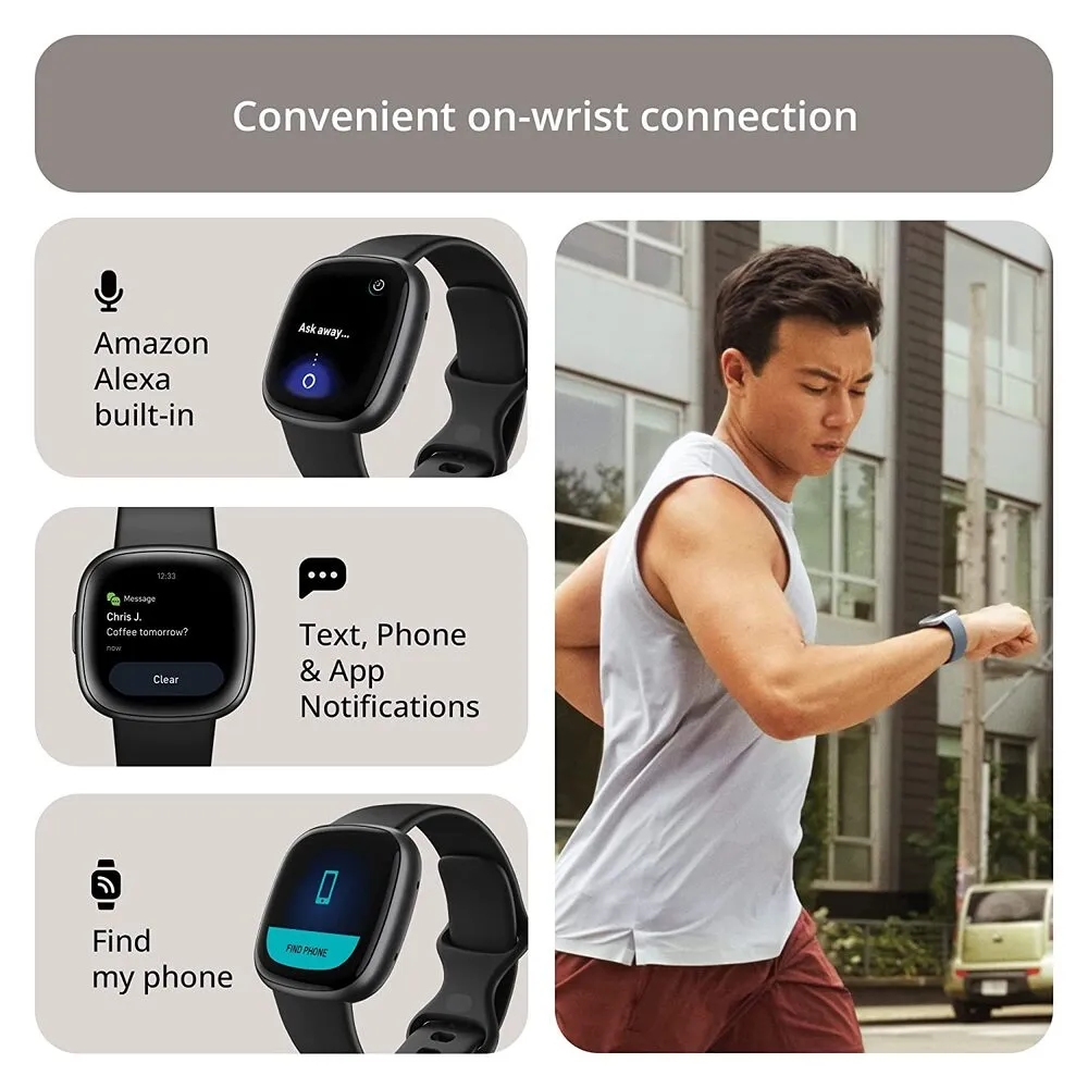 Fitbit Versa 4 Fitness Watch (Black / Graphite Aluminum) FB523BKBK-FRCJK
