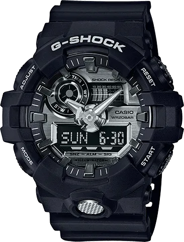 G-Shock Black and Silver-Tone Resin Men's Watch GA710-1A