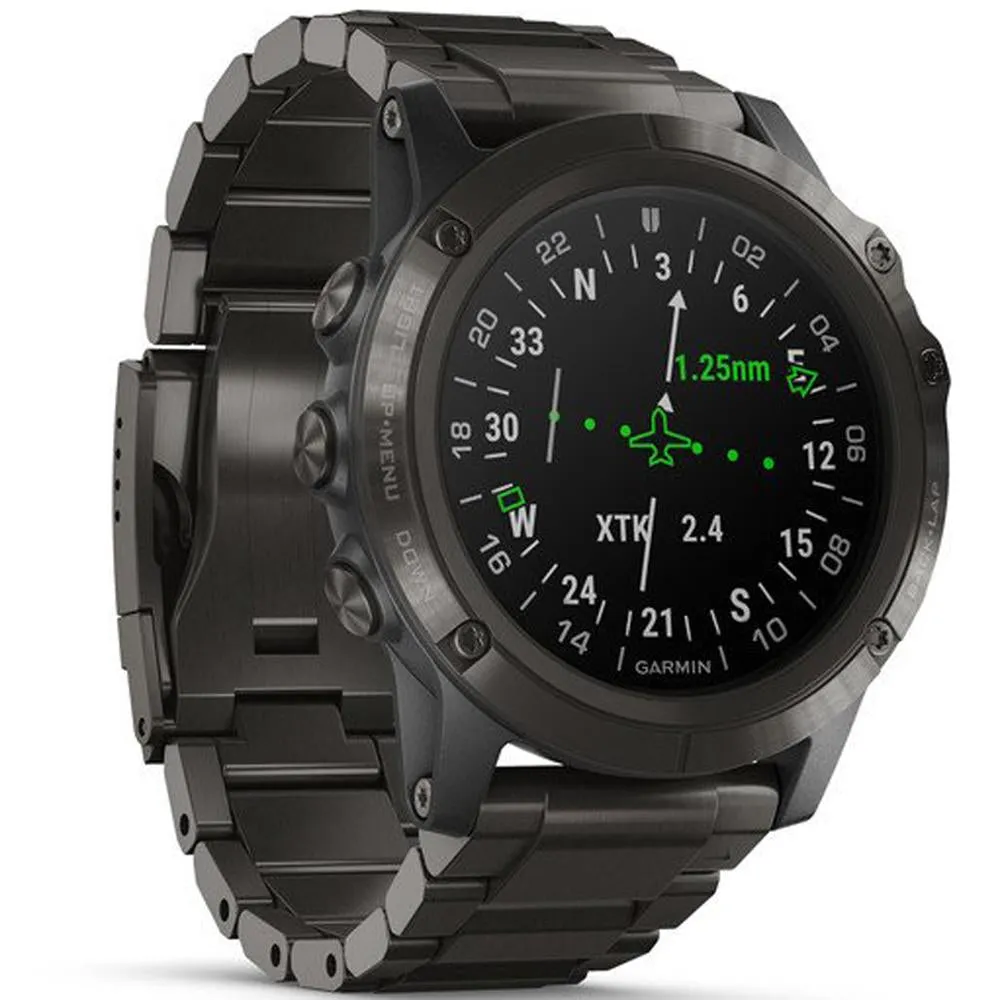Garmin D2 Delta PX GPS Pilot Smartwatch with Pulse Ox Sensor, Titanium Band