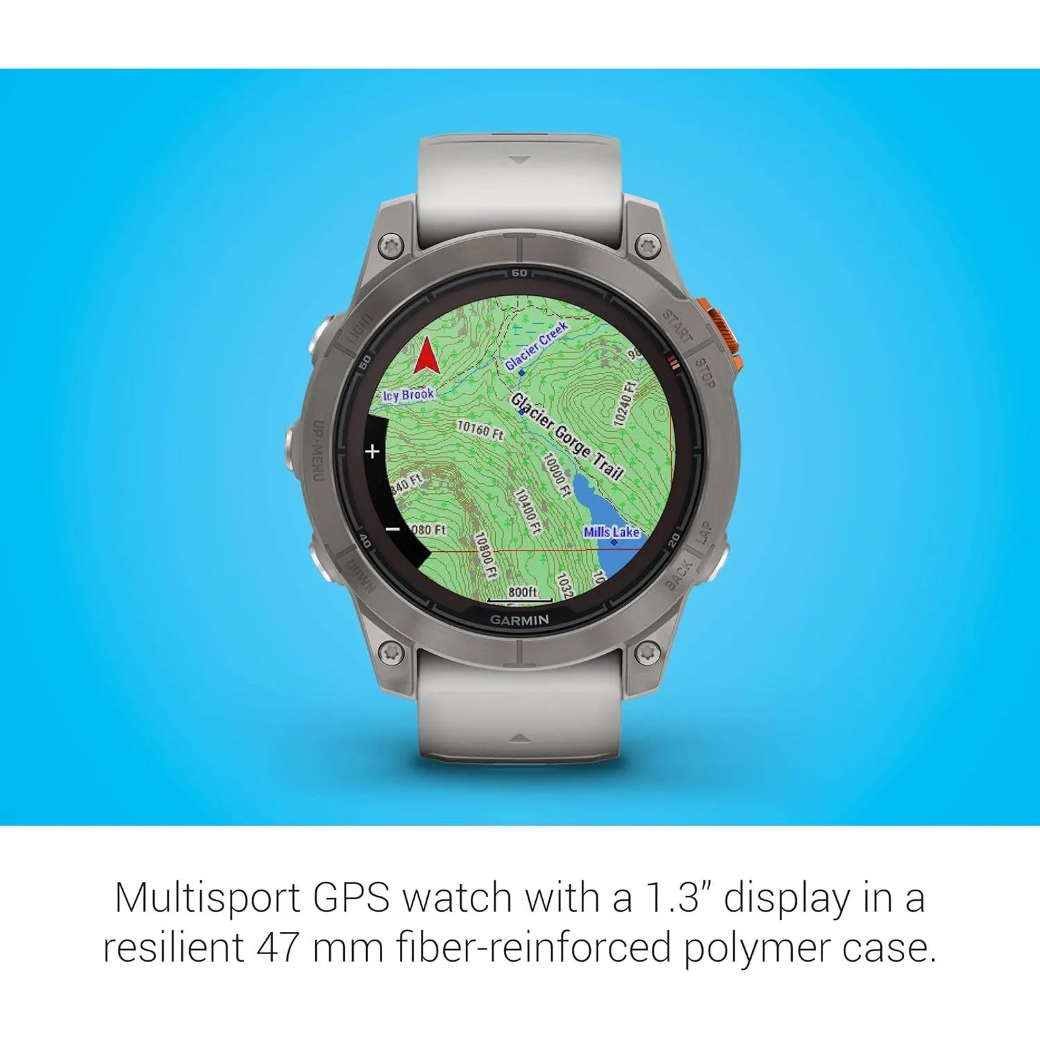 Garmin Fenix 7 Pro Solar, Sapphire, Titanium, Fog Gray/ember Orange