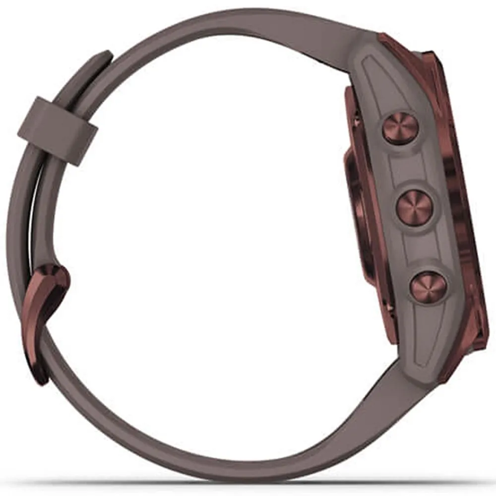 Garmin Fenix 7S Sapphire Solar Smartwatch, Dark Bronze Titanium w/ Accessories Bundle