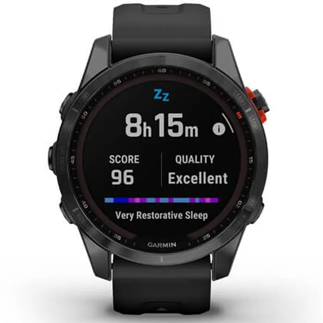 Garmin Fenix 7S Solar Smartwatch - Slate Gray with Black Band