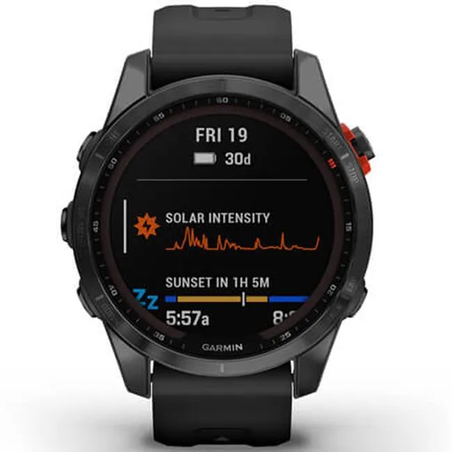 Garmin Fenix 7S Solar Smartwatch - Slate Gray with Black Band