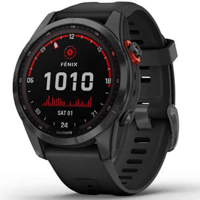 Garmin Fenix 7S Solar Smartwatch - Slate Gray with Black Band