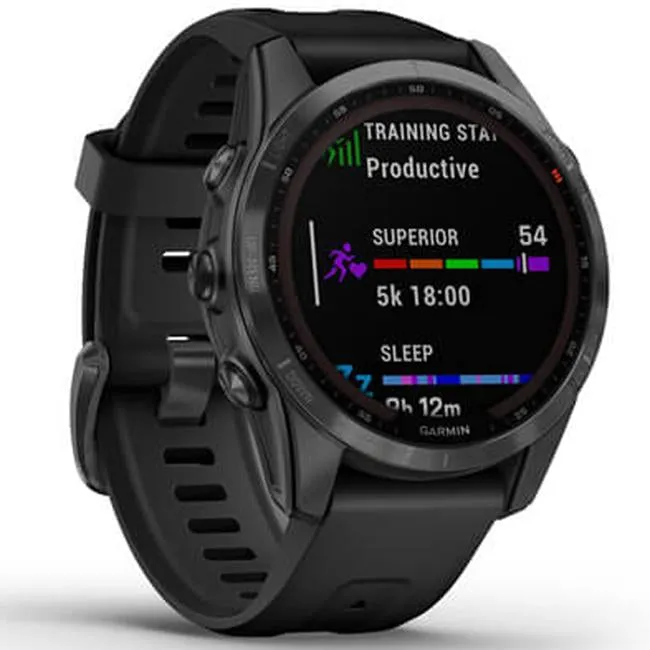 Garmin Fenix 7S Solar Smartwatch - Slate Gray with Black Band