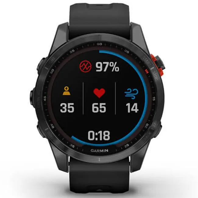 Garmin Fenix 7S Solar Smartwatch - Slate Gray with Black Band