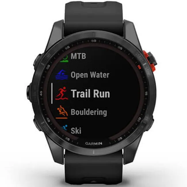 Garmin Fenix 7S Solar Smartwatch - Slate Gray with Black Band