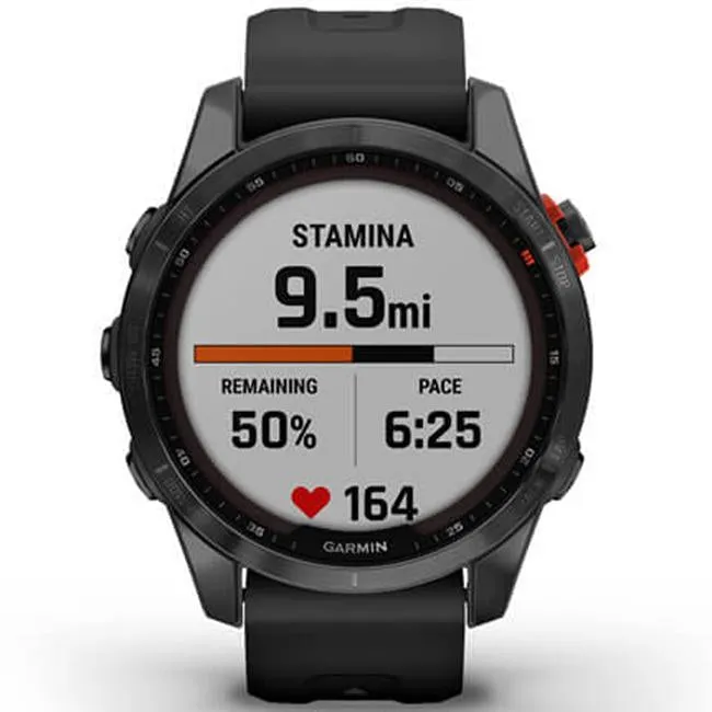 Garmin Fenix 7S Solar Smartwatch - Slate Gray with Black Band