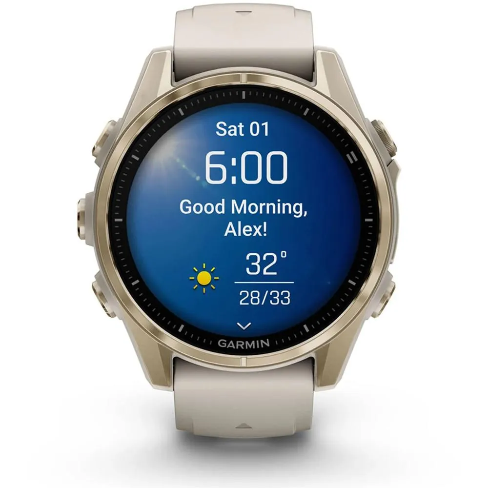 Garmin Fenix 8 43mm Smartwatch, AMOLED, Sapphire, Soft Gold   Accessories Bundle