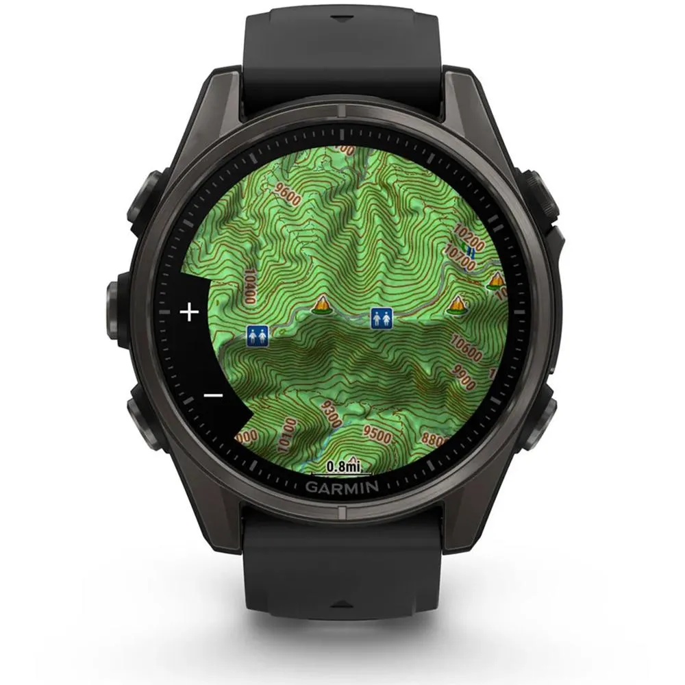 Garmin Fenix 8 43mm Smartwatch, Sapphire, Carbon Gray DLC Titanium   Accessories Bundle