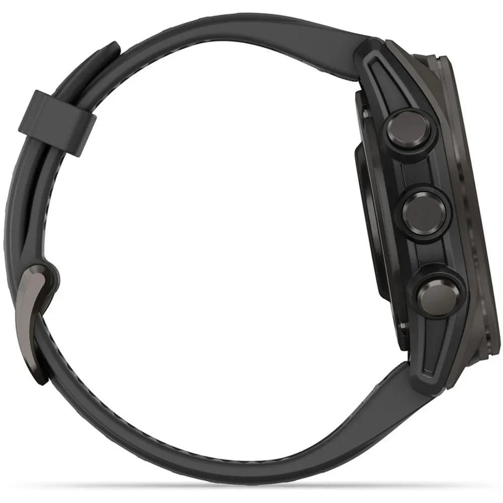 Garmin Fenix 8 43mm Smartwatch, Sapphire, Carbon Gray DLC Titanium   Accessories Bundle