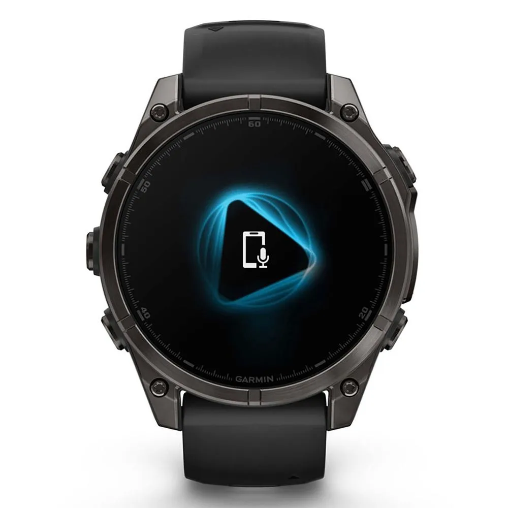 Garmin Fenix 8 47 mm AMOLED Gray Titanium w/ Black Band   2 Year Warranty Bundle