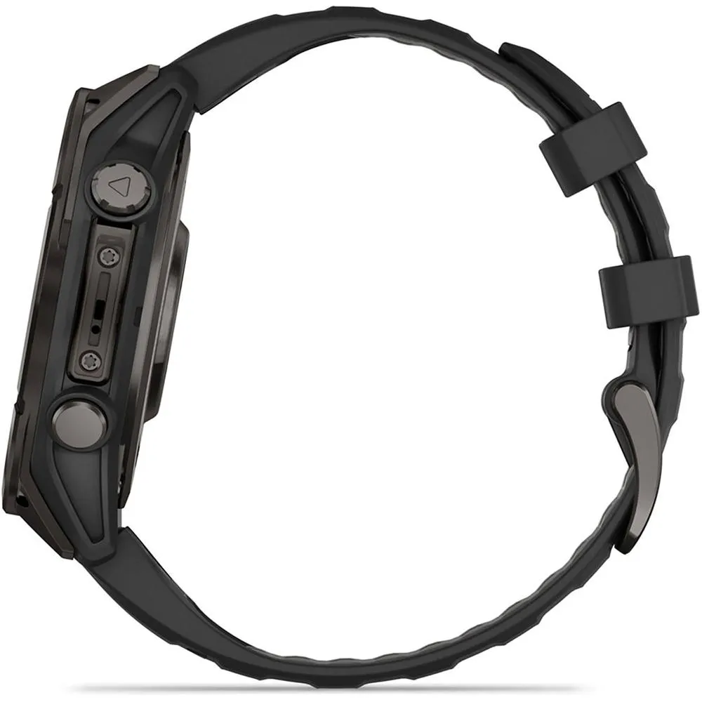 Garmin Fenix 8 47 mm AMOLED Gray Titanium w/ Black Band   2 Year Warranty Bundle