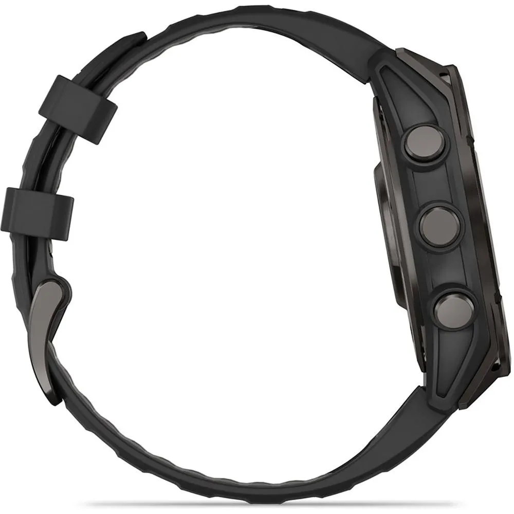 Garmin Fenix 8 47 mm AMOLED Gray Titanium w/ Black Band   2 Year Warranty Bundle