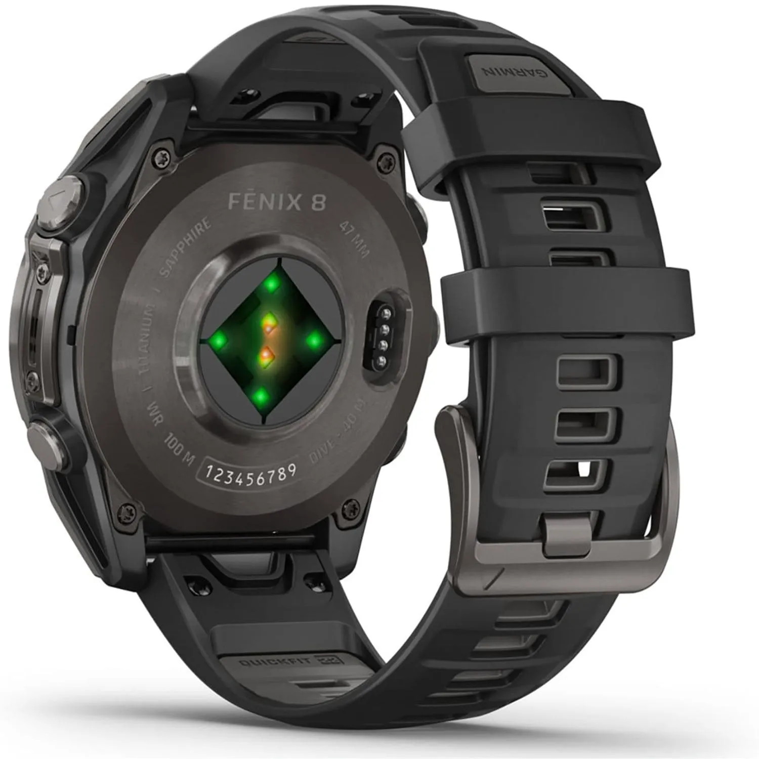 Garmin Fenix 8 47 mm, AMOLED, Sapphire, Carbon Gray Titanium with Black Silicone Band