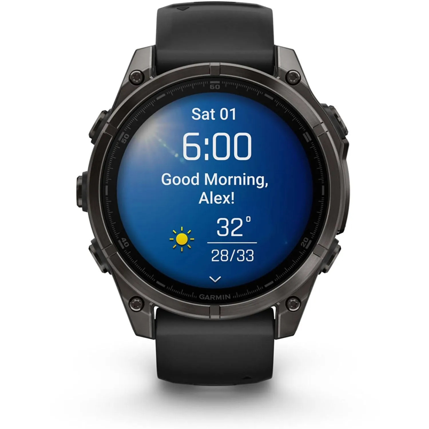 Garmin Fenix 8 47 mm, AMOLED, Sapphire, Carbon Gray Titanium with Black Silicone Band