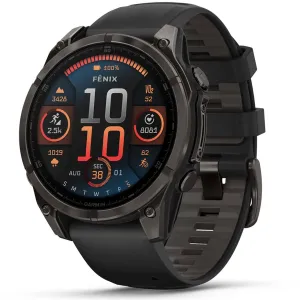 Garmin Fenix 8 47 mm, AMOLED, Sapphire, Carbon Gray Titanium with Black Silicone Band