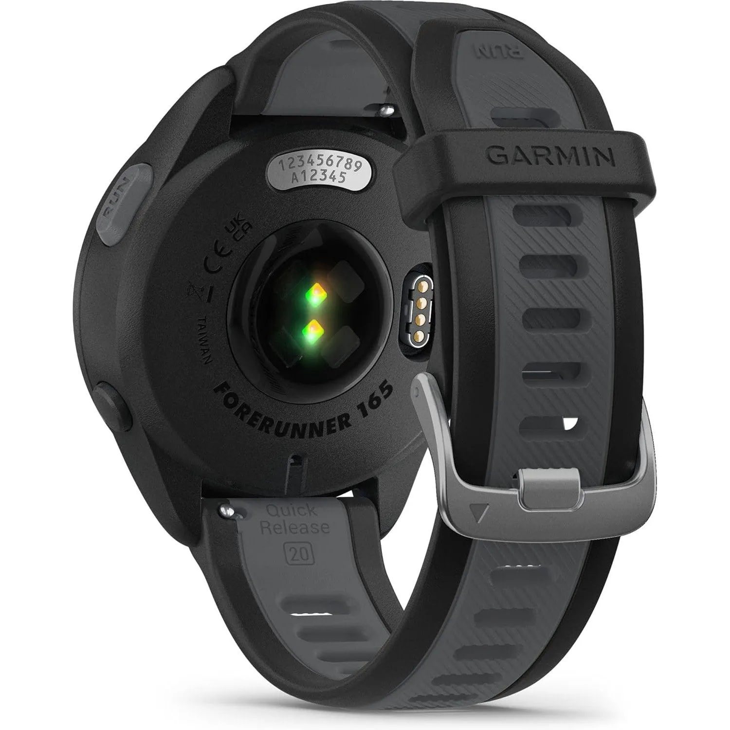 Garmin Forerunner 165 Music Smart Sport Watch Black  Slate Gray   HRM 200 (M-XL) Bundle
