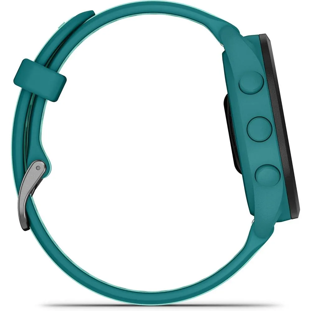 Garmin Forerunner 165 Music Smart Sport Watch, Turquoise  Aqua w/ HRM 200 (M-XL) Bundle