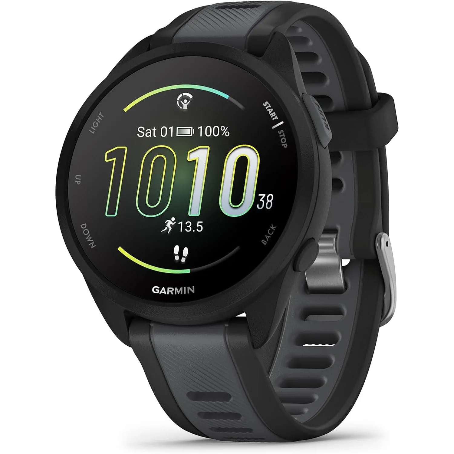 Garmin Forerunner 165 Smart Sport Watch in Black   Slate Gray   HRM 200 (XS-S) Bundle