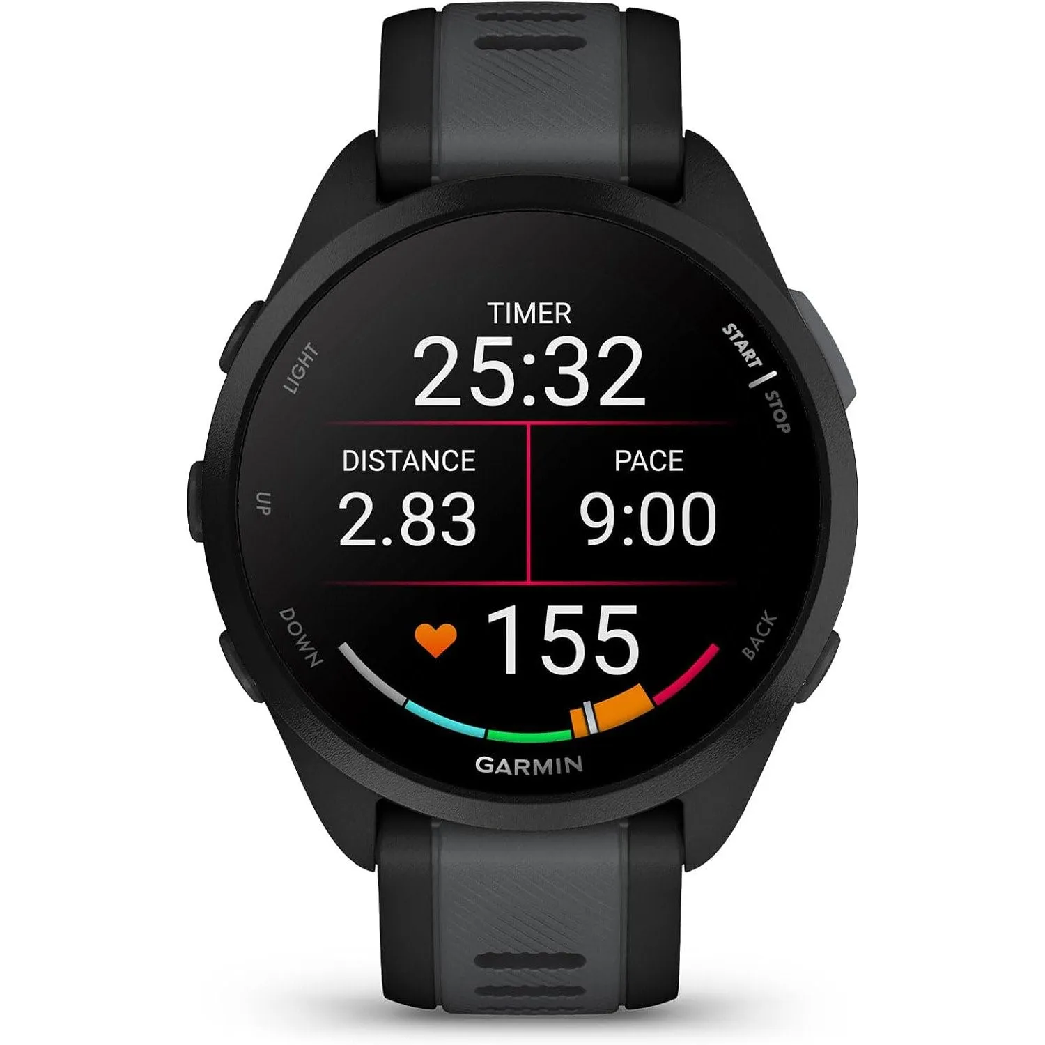 Garmin Forerunner 165 Smart Sport Watch in Black   Slate Gray   HRM 200 (XS-S) Bundle
