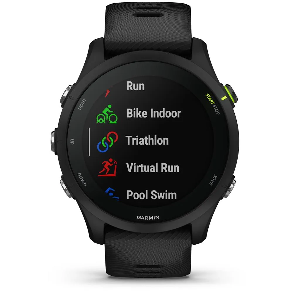 Garmin Forerunner 255 GPS Smartwatch Black with Backpack & Heart Rate Strap M-XL