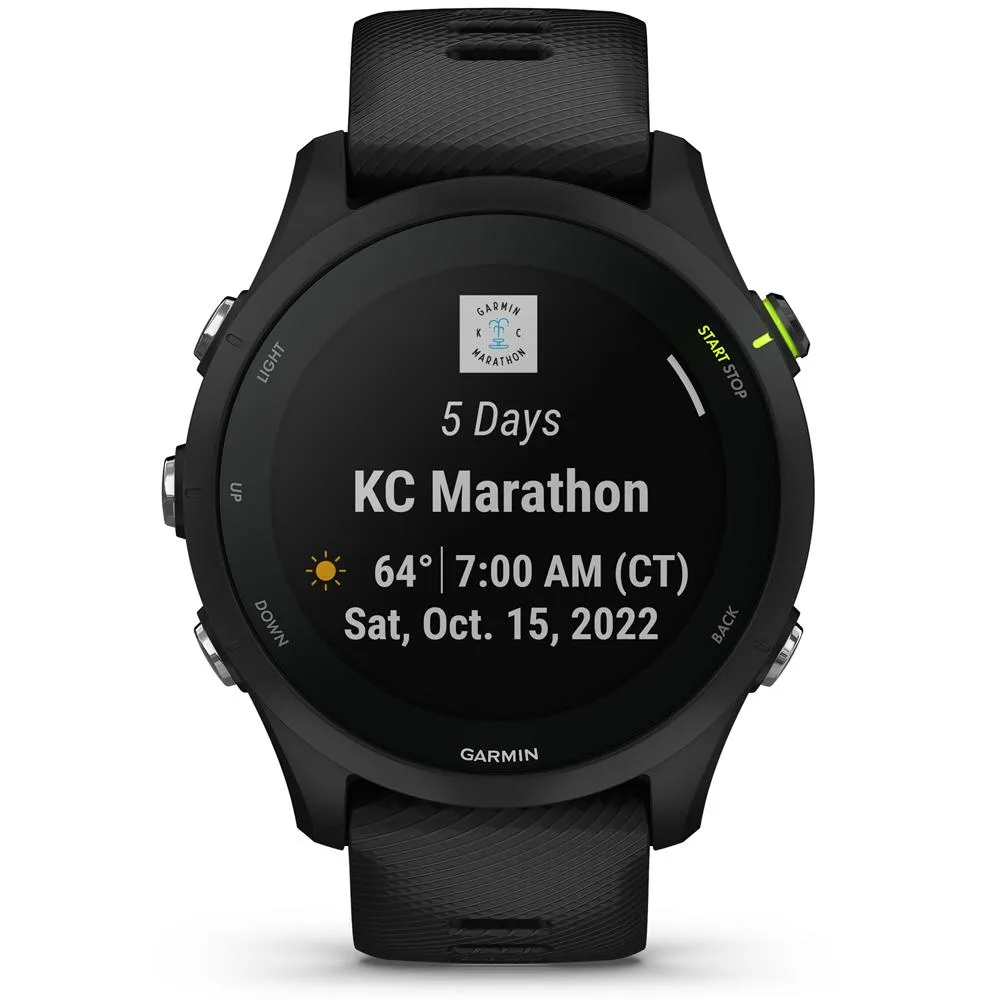 Garmin Forerunner 255 GPS Smartwatch Black with Backpack & Heart Rate Strap M-XL