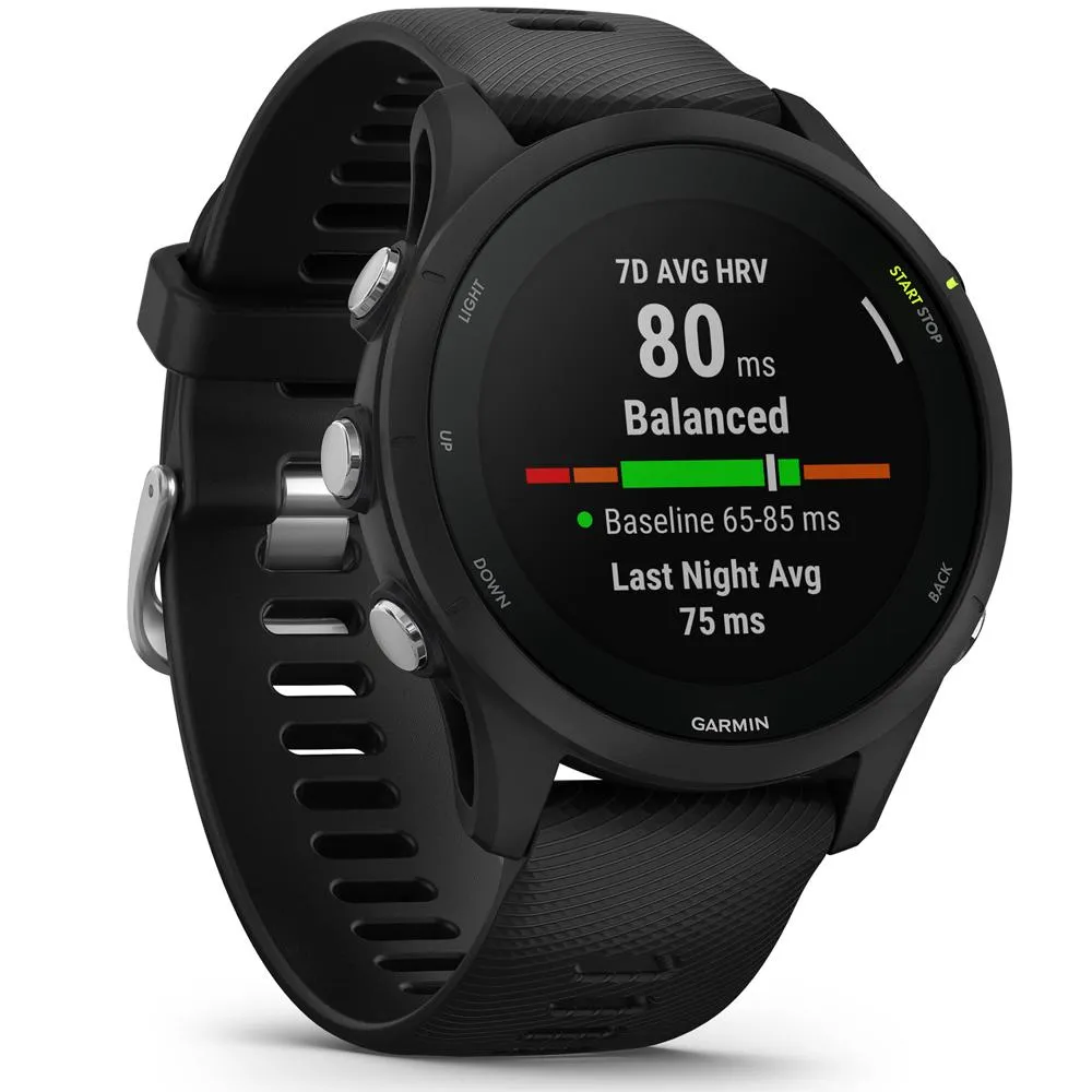 Garmin Forerunner 255 GPS Smartwatch Black with Backpack & Heart Rate Strap M-XL