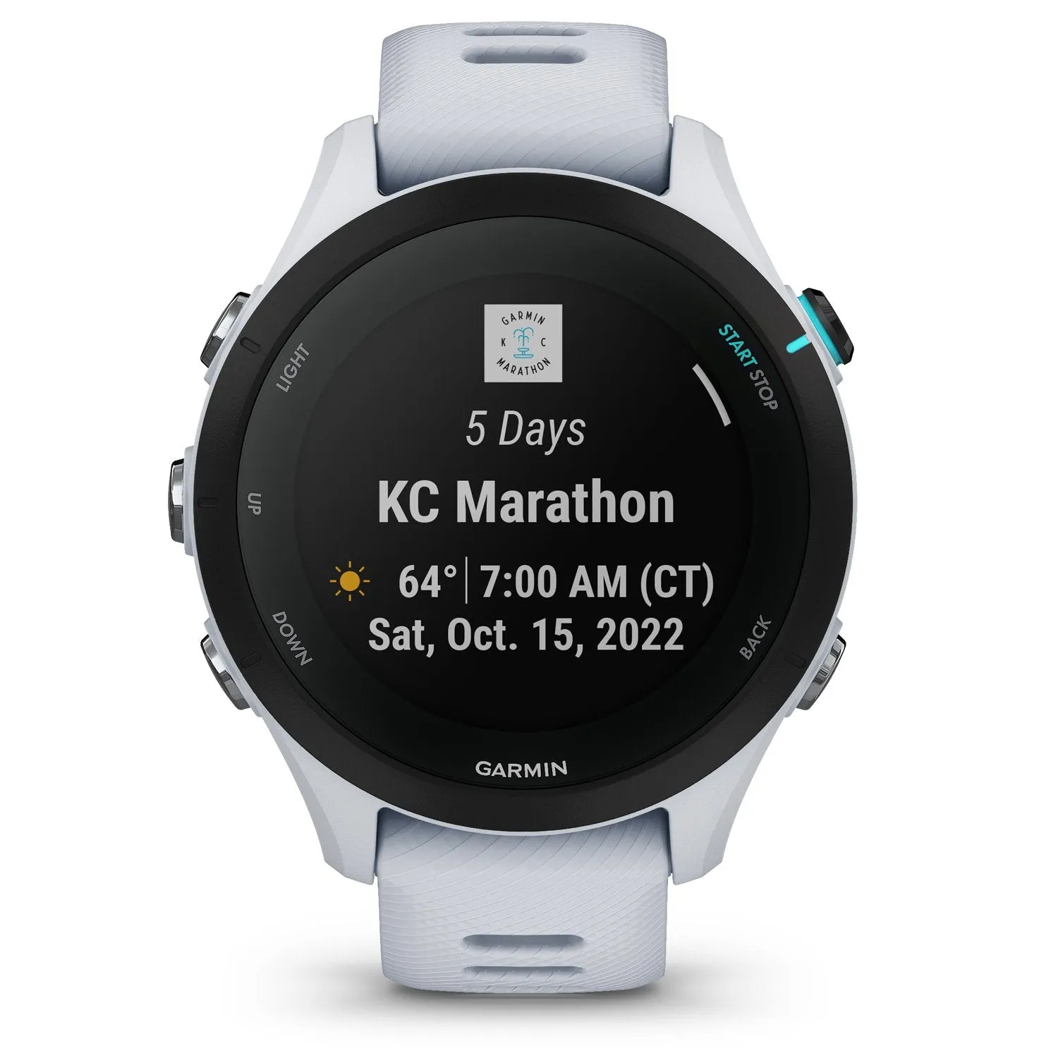 Garmin Forerunner 255 Music GPS Smartwatch, Whitestone