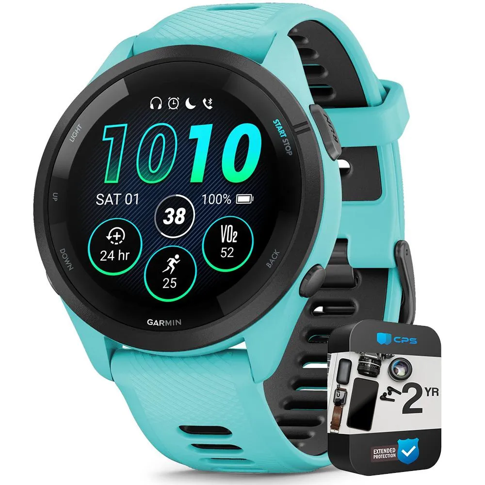 Garmin Forerunner 265 GPS Smartwatch Aqua/Black with 2 Year Warranty