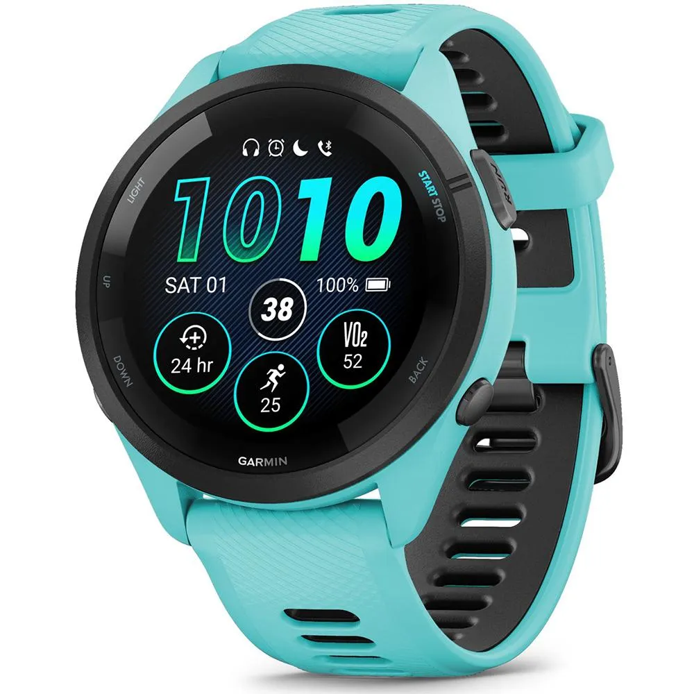 Garmin Forerunner 265 GPS Smartwatch Aqua/Black with 2 Year Warranty