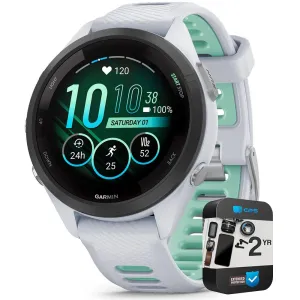 Garmin Forerunner 265S GPS Smartwatch Whitestone/Neo Tropic with 2 Year Warranty