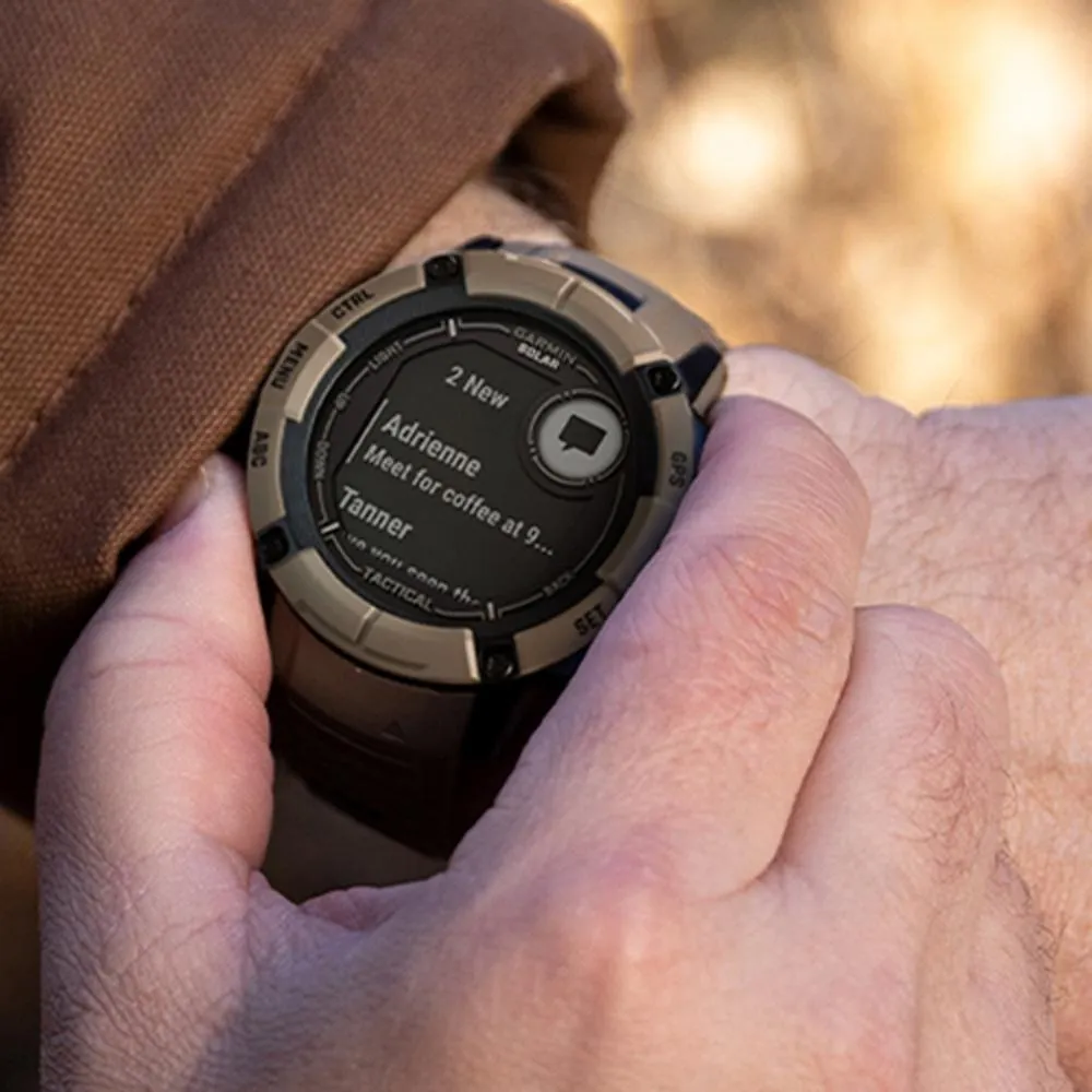 Garmin Instinct 2X Solar Smartwatch Coyote Tan   Bottle & Heart Rate Strap M-XL