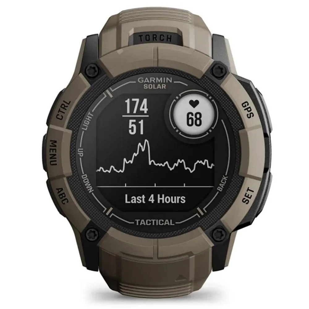 Garmin Instinct 2X Solar Smartwatch Coyote Tan   Bottle & Heart Rate Strap M-XL