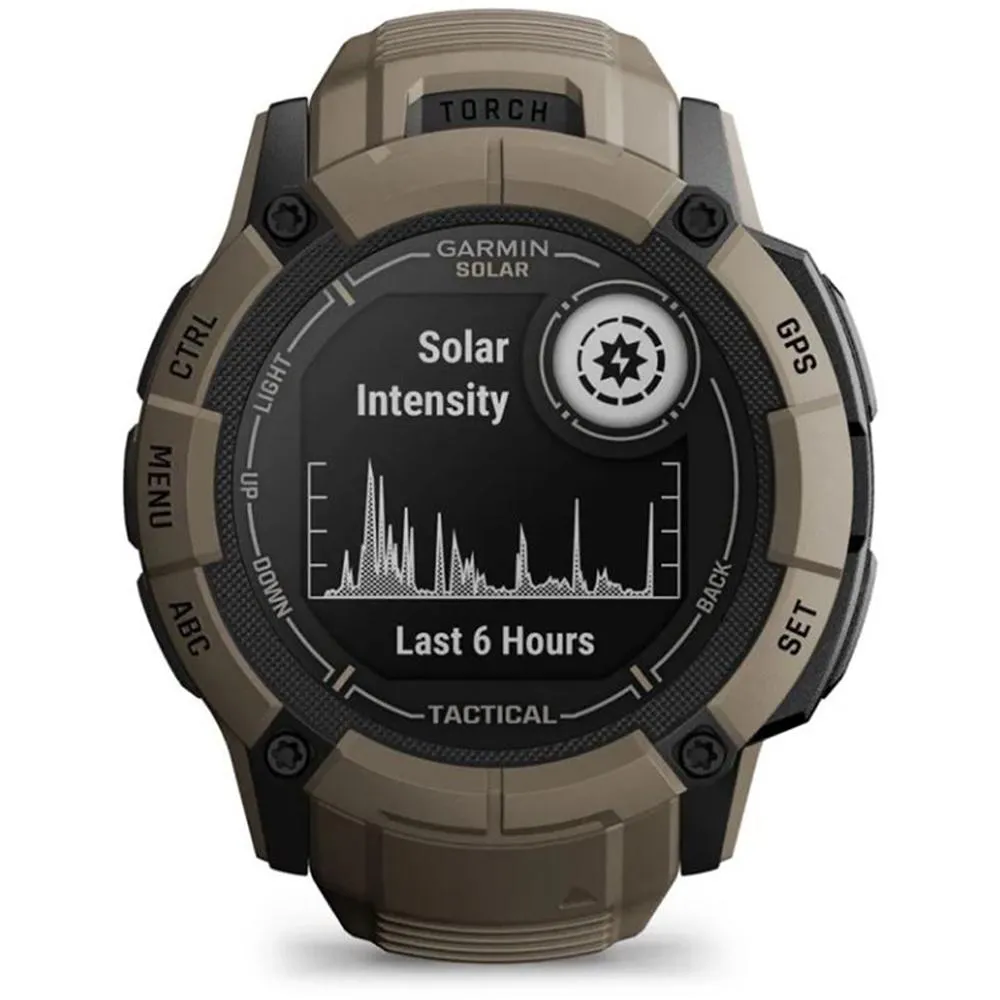 Garmin Instinct 2X Solar Smartwatch Coyote Tan   Bottle & Heart Rate Strap M-XL