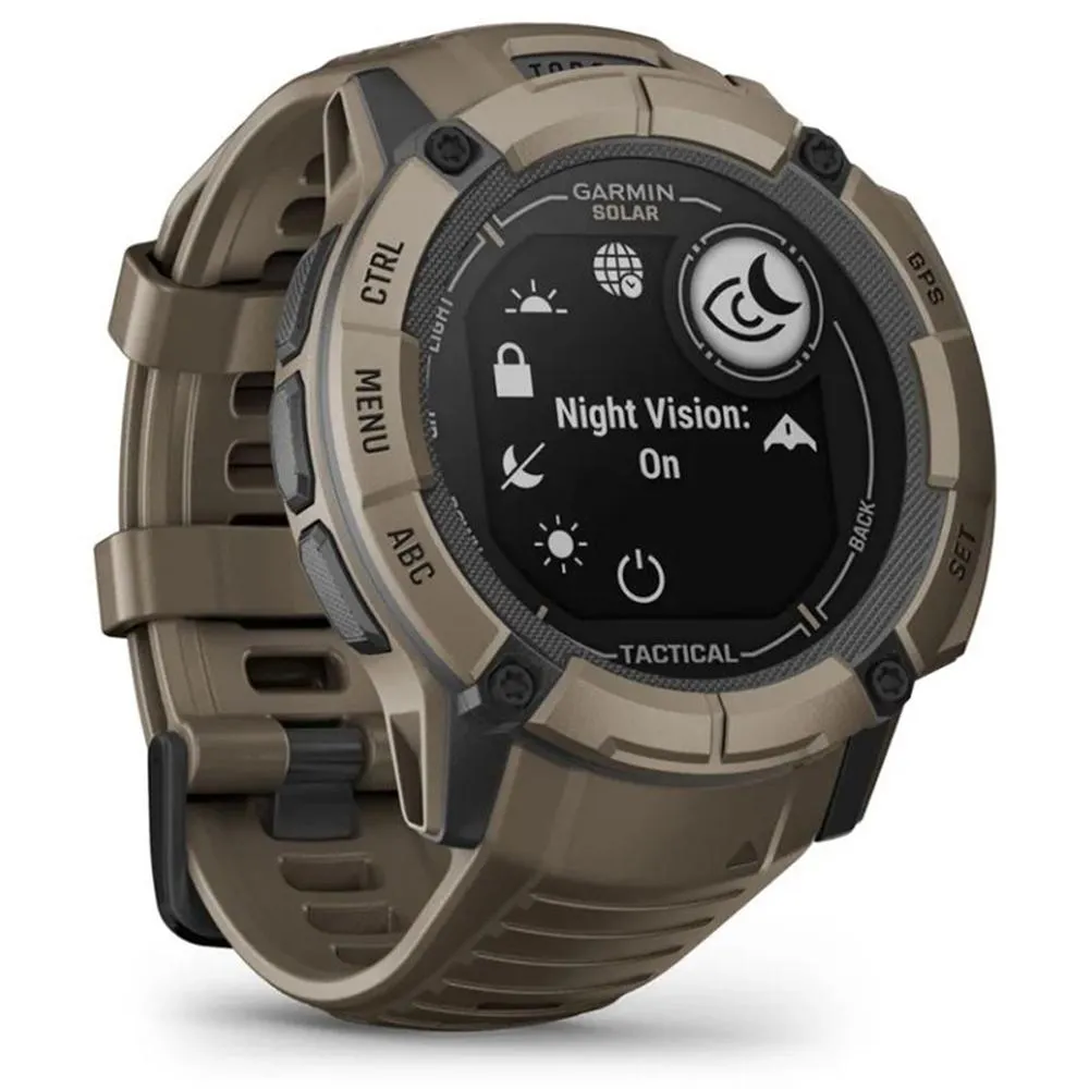 Garmin Instinct 2X Solar Smartwatch Coyote Tan   Bottle & Heart Rate Strap M-XL