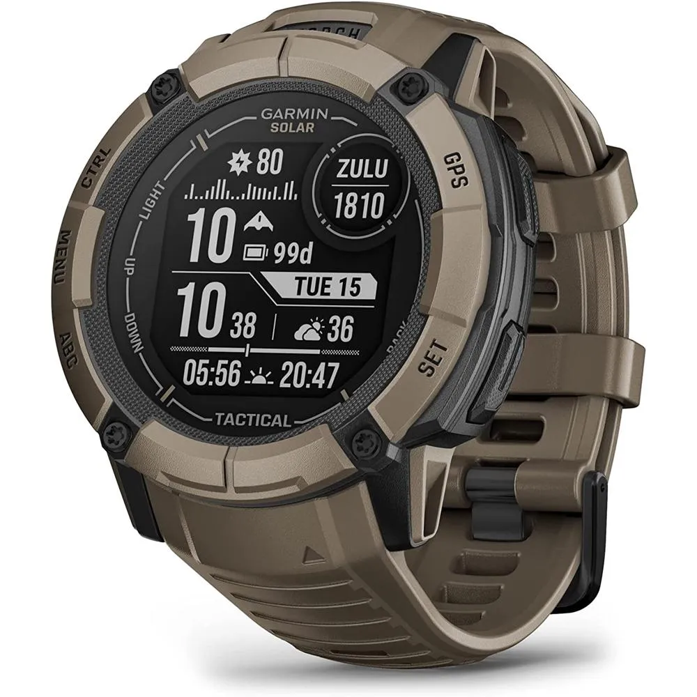 Garmin Instinct 2X Solar Smartwatch Coyote Tan   Bottle & Heart Rate Strap M-XL