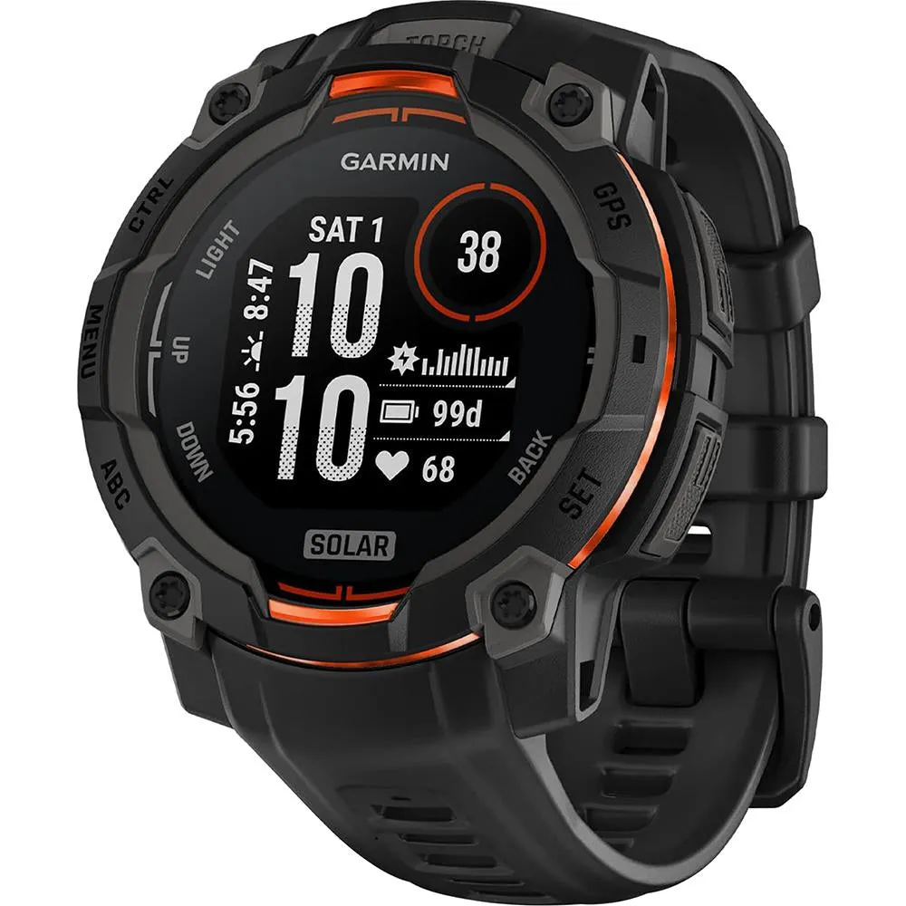 Garmin Instinct 3 - 45 mm Outdoor GPS Smartwatch, SOLAR, Black with Black Band