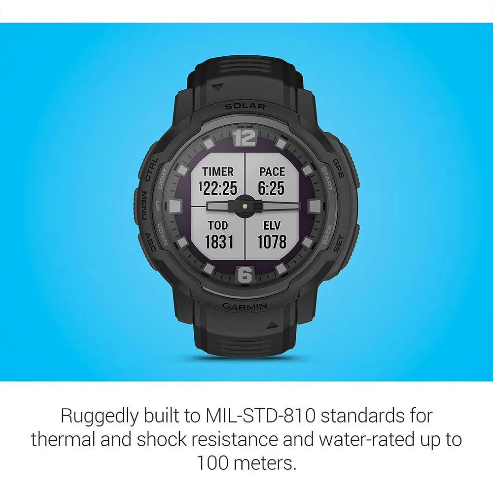 Garmin Instinct Crossover Solar Tactical Hybrid Smartwatch Black 2 Year Warranty