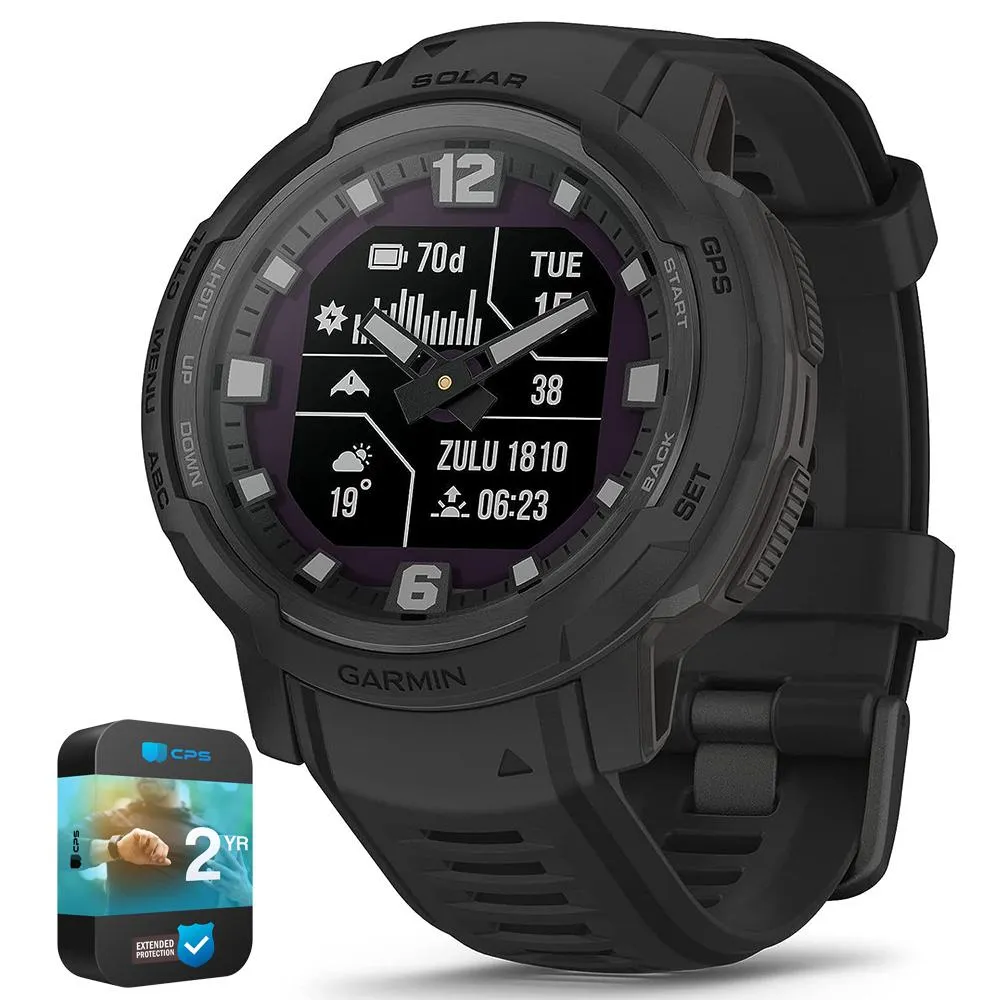 Garmin Instinct Crossover Solar Tactical Hybrid Smartwatch Black 2 Year Warranty