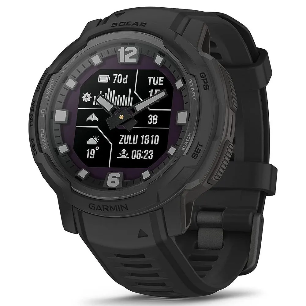 Garmin Instinct Crossover Solar Tactical Hybrid Smartwatch Black 2 Year Warranty