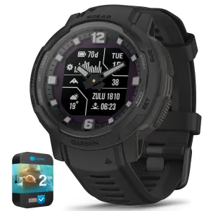 Garmin Instinct Crossover Solar Tactical Hybrid Smartwatch Black 2 Year Warranty