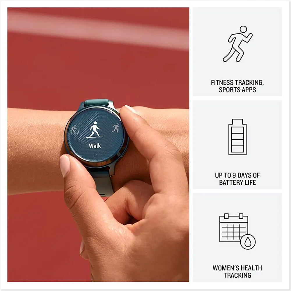 Garmin Lily 2 Active Smartwatch Green with Green Silicone Band   Towel and Light