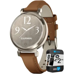 Garmin Lily 2 Classic Cream Gold w/ Tan Leather Band Smartwatch 2 Year Warranty