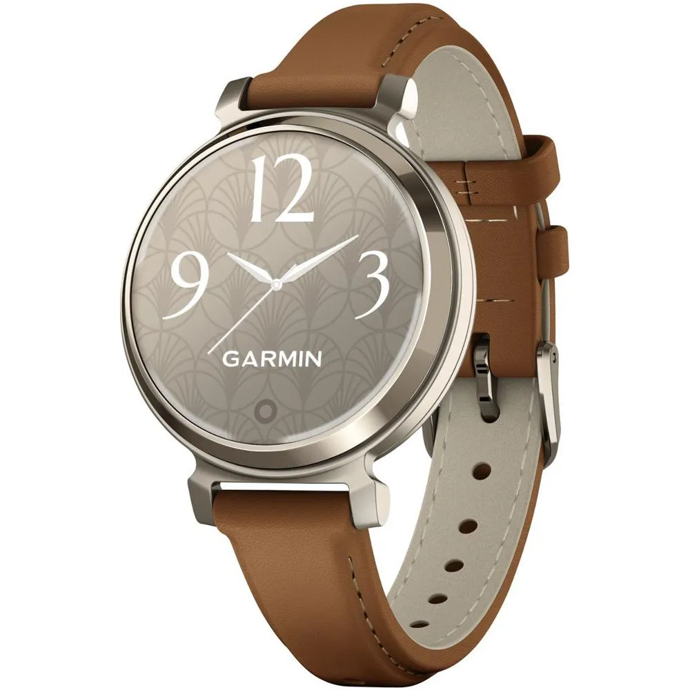 Garmin Lily 2 Classic Cream Gold w/ Tan Leather Band Smartwatch 2 Year Warranty